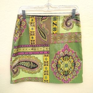 Vintage Linda Segal Mini Skirt, Paisley, Size 2